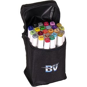 Набір двосторонніх маркерів BV800-24 кольорів для малювання (круглий + скошений.) квадратний у сумці