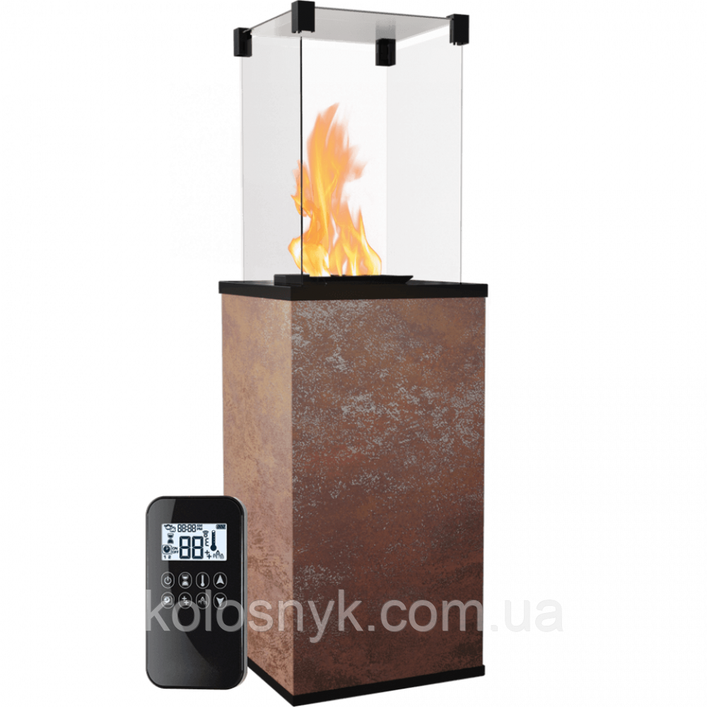 Газовий обігрівач Kratki PATIO MINI керамограніт OXIDE MORO - пульт (8,2 кВт)
