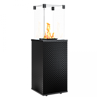 Газовий обігрівач Kratki PATIO скло/чорний - пікований - ручне управління (8,2 кВт)