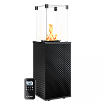 Газовий обігрівач Kratki PATIO скло/чорний - пікований - пульт (8,2 кВт)