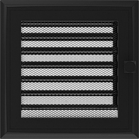 Камінна решітка Решітка Oskar чорна з жалюзями 17x17 Kratki