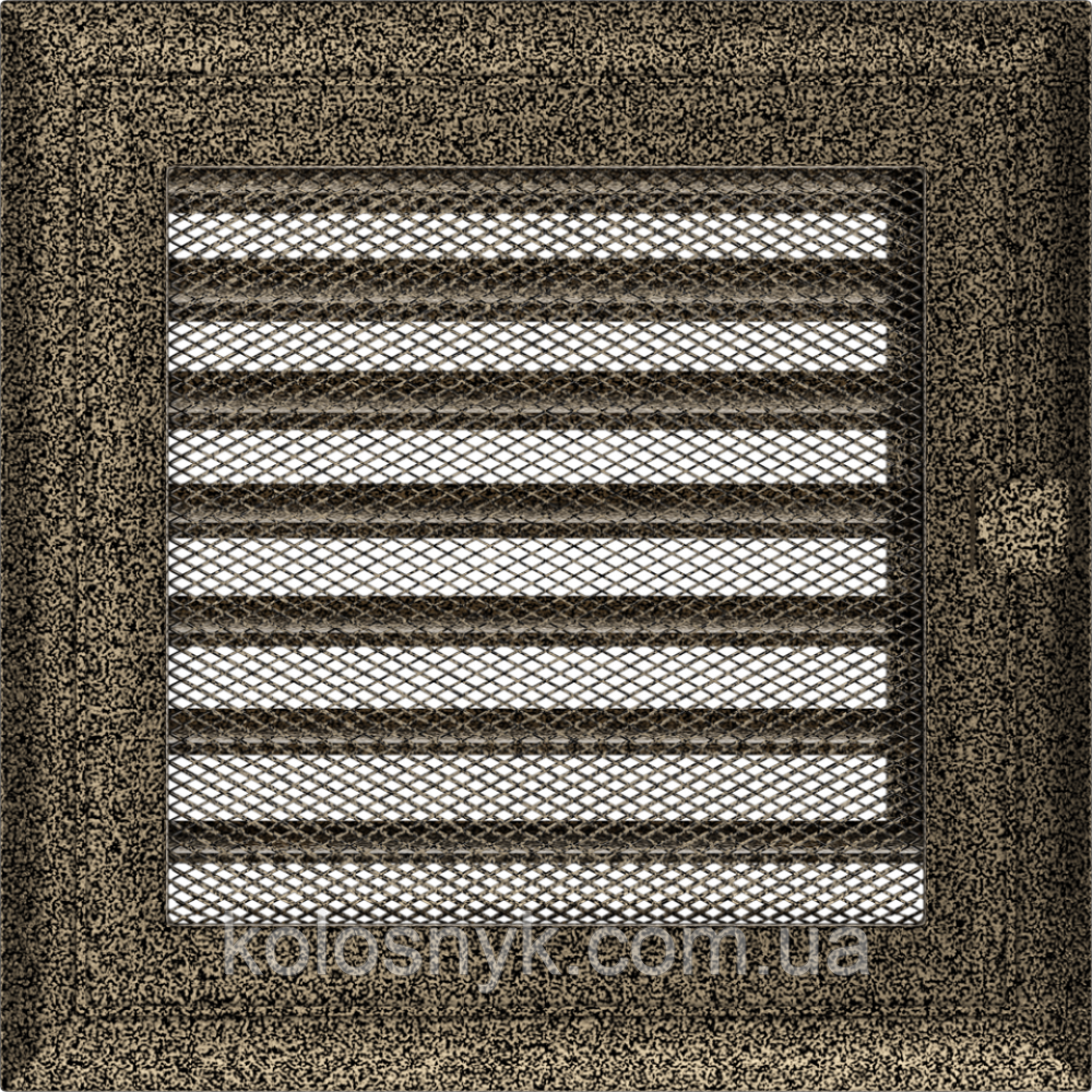 Камінна решітка Решітка Oskar чорно-золота з жалюзями 17x17 Kratki