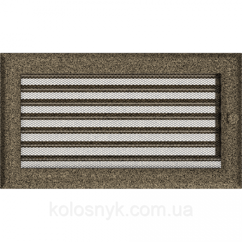 Камінна решітка Решітка Oskar чорно-золота з жалюзями 17x30 Kratki, фото 1