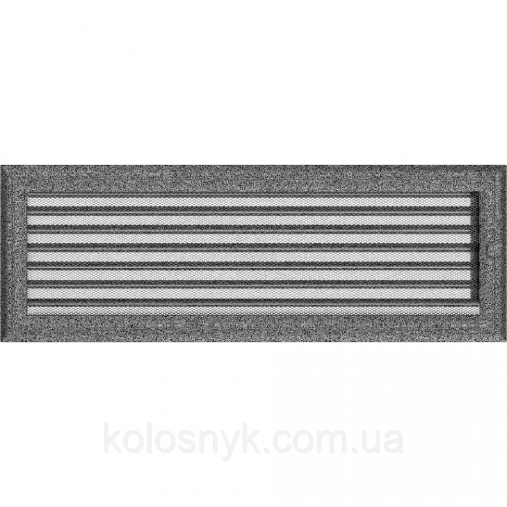 Камінна решітка Решітка Oskar чорно-срібна з жалюзями 17x49 Kratki, фото 1