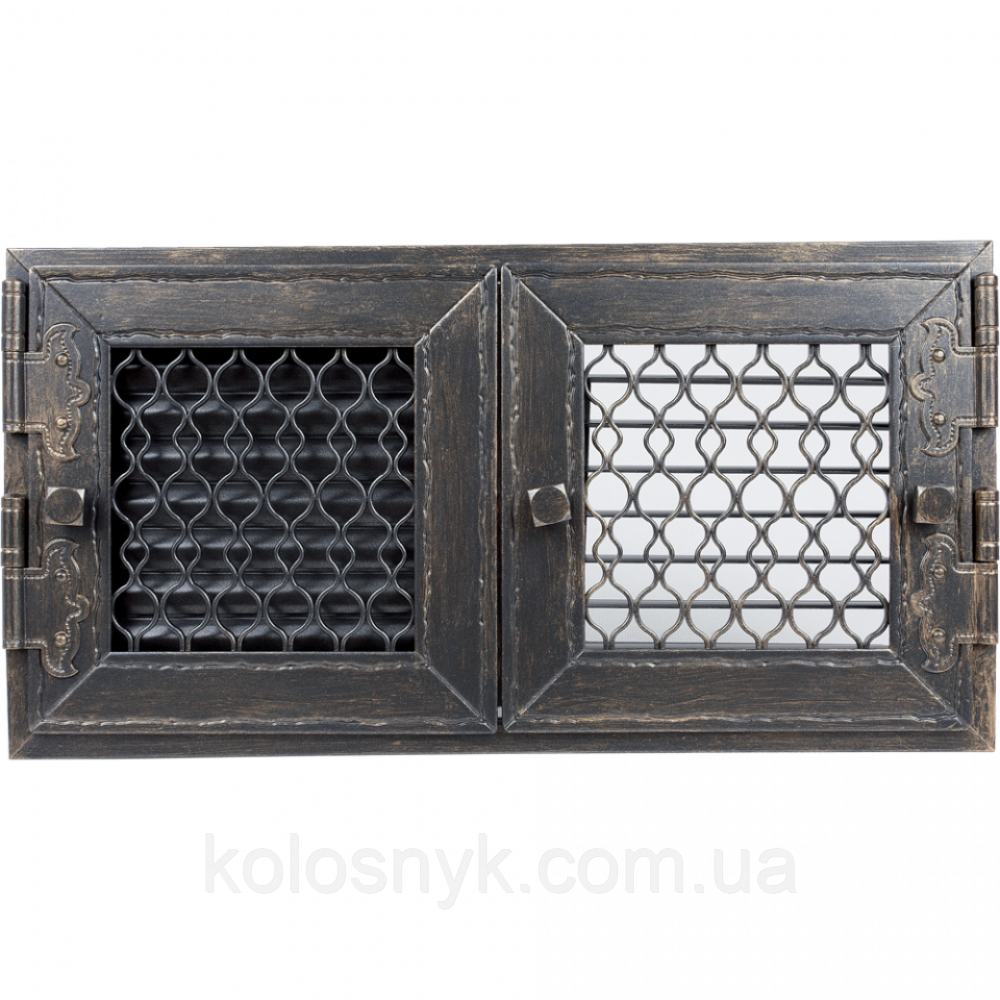Камінна решітка Решітка Retro подвійна графітова антична відкривна 22 Kratki