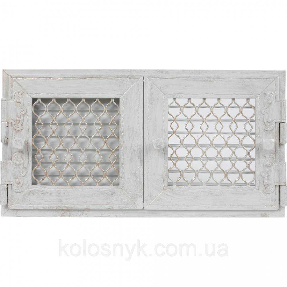 Камінна решітка Решітка Retro подвійна біла антична відкривна 22 Kratki