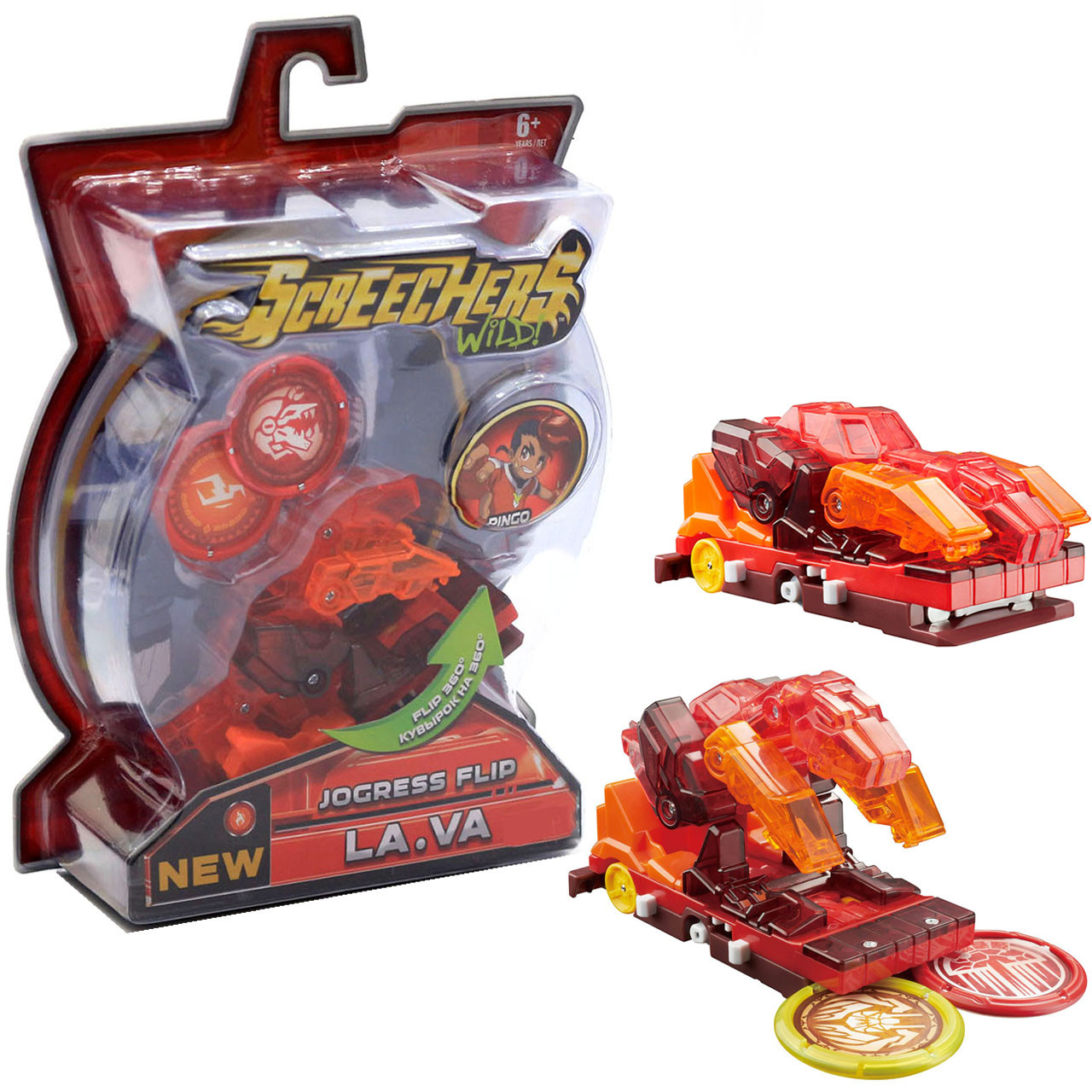 Машинка-трансформер ігровий набір Screechers Wild Дикі Скрічери S2 L1 Лава (EU684201S), фото 1