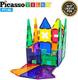 Магнітний будівельний 3D конструктор PicassoTiles 180 Piece Set 180pc Building Block Оригінал, фото 9