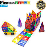 Магнітний будівельний 3D конструктор PicassoTiles 180 Piece Set 180pc Building Block Оригінал, фото 8