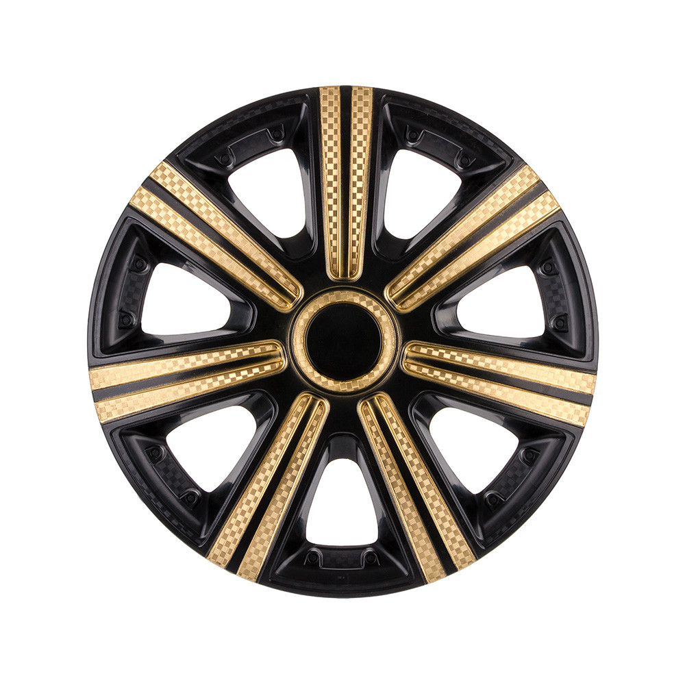 Колпак колесный DTM Super Black Gold (карбон) R13 (к-кт 4 шт) STAR - фото 1 - id-p1452873523