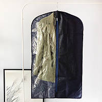 Чохол флізеліновий для одягу з прозорою вставкою 60 * 100 см HCh-100-siniy-60 (Синій)