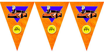 "Влад А4" Ламба - Вимпел Трикутники, 10 прапорців.