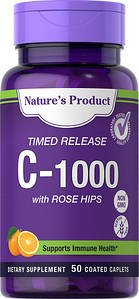 Вітамін C Premium Health Naturally Vitamin C 1000 mg with Rose Hips 50 таб., апельсин (уцінка термін по 8.23)