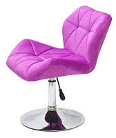 Крісло поворотне Paris оксамит бузковий CH — Base на круглій основі млинця, фото 2