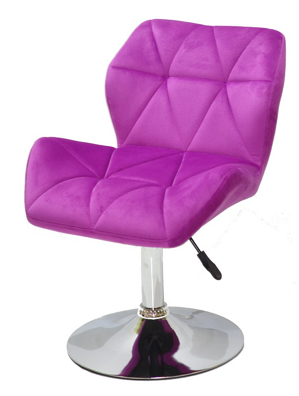 Крісло поворотне Paris оксамит бузковий CH — Base на круглій основі млинця, фото 1