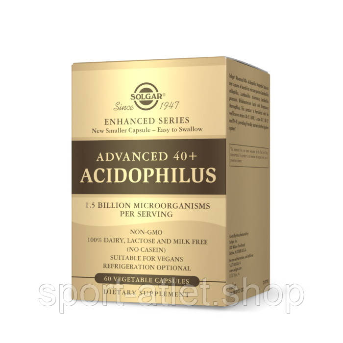 Пробіотики і пребіотики Solgar Advanced 40+ Acidophilus, 60 вегакапсул