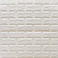 3д панель Глянцевый Белый Кирпич самоклеющиеся 3d для стен декоративные ПВХ панели 700x770x5 мм (1-5мм-ГЛ)