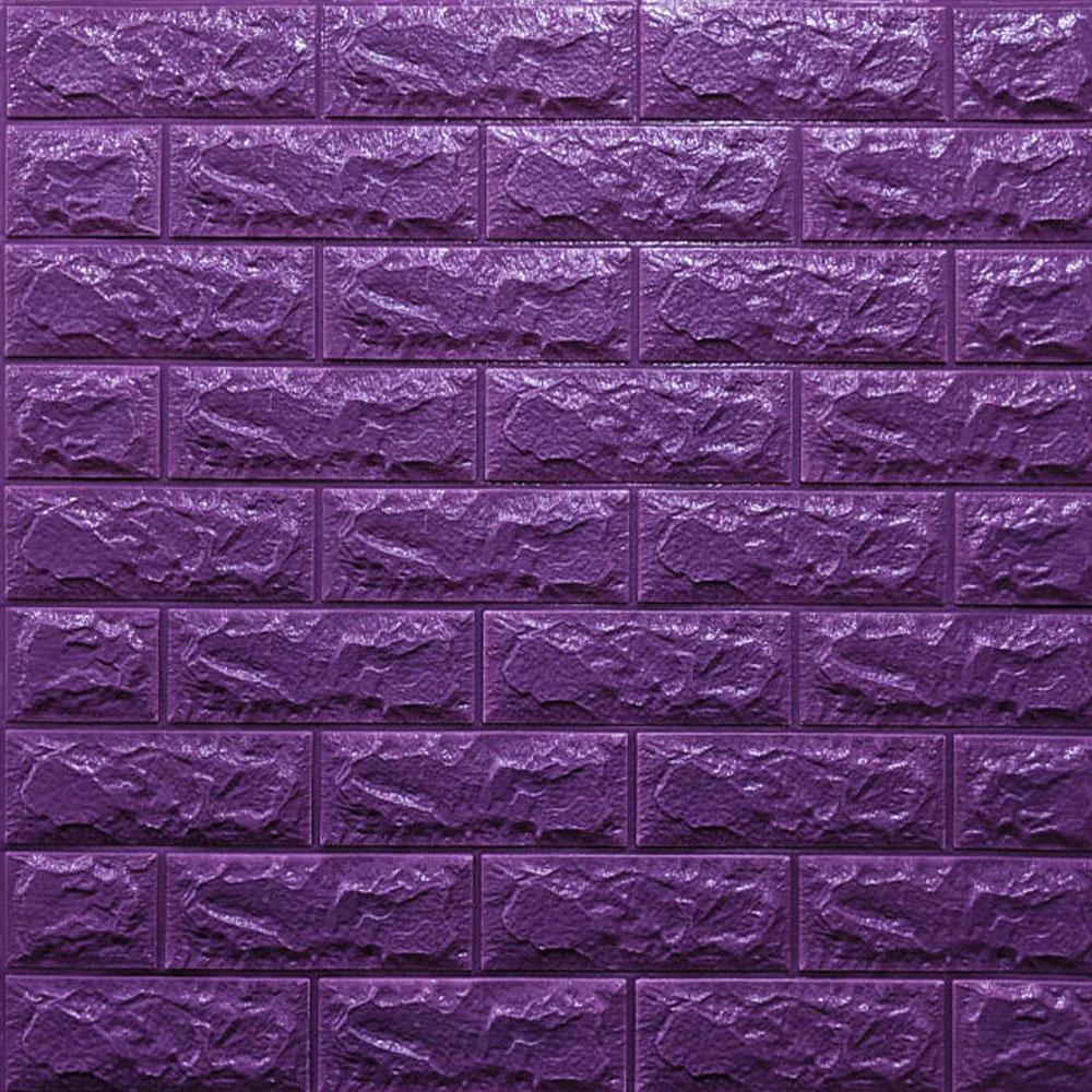 3д панель стінова декоративна Фіолетова Цегла самоклеючі 3d панелі для стін 700x770x7 мм (16-7мм)