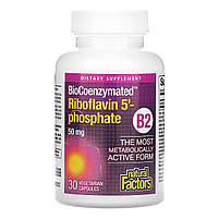 Рибофлавін 5-фосфат (BioCoenzymated B2 Riboflavin 5-Phosphate) 50 мг Natural Factors 30 капс, фото 2