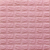 3д панель стеновой декоративный Розовый Кирпич самоклеющиеся 3d панели для стен 700x770x7 мм (4-7мм)