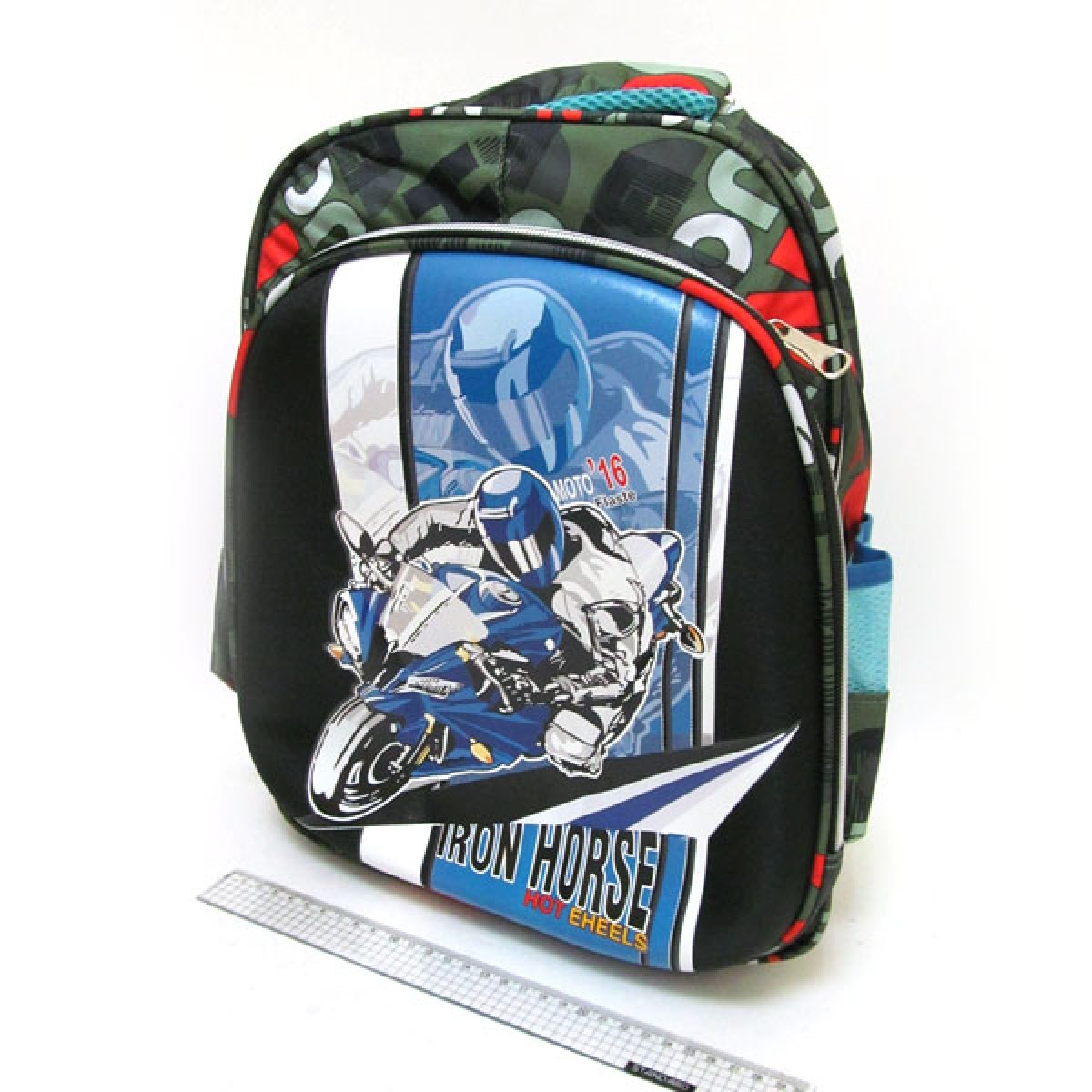 Рюкзак "черепашка" "Мотоцикліст" 2 відділення, ерг.спин., 39х28х14см