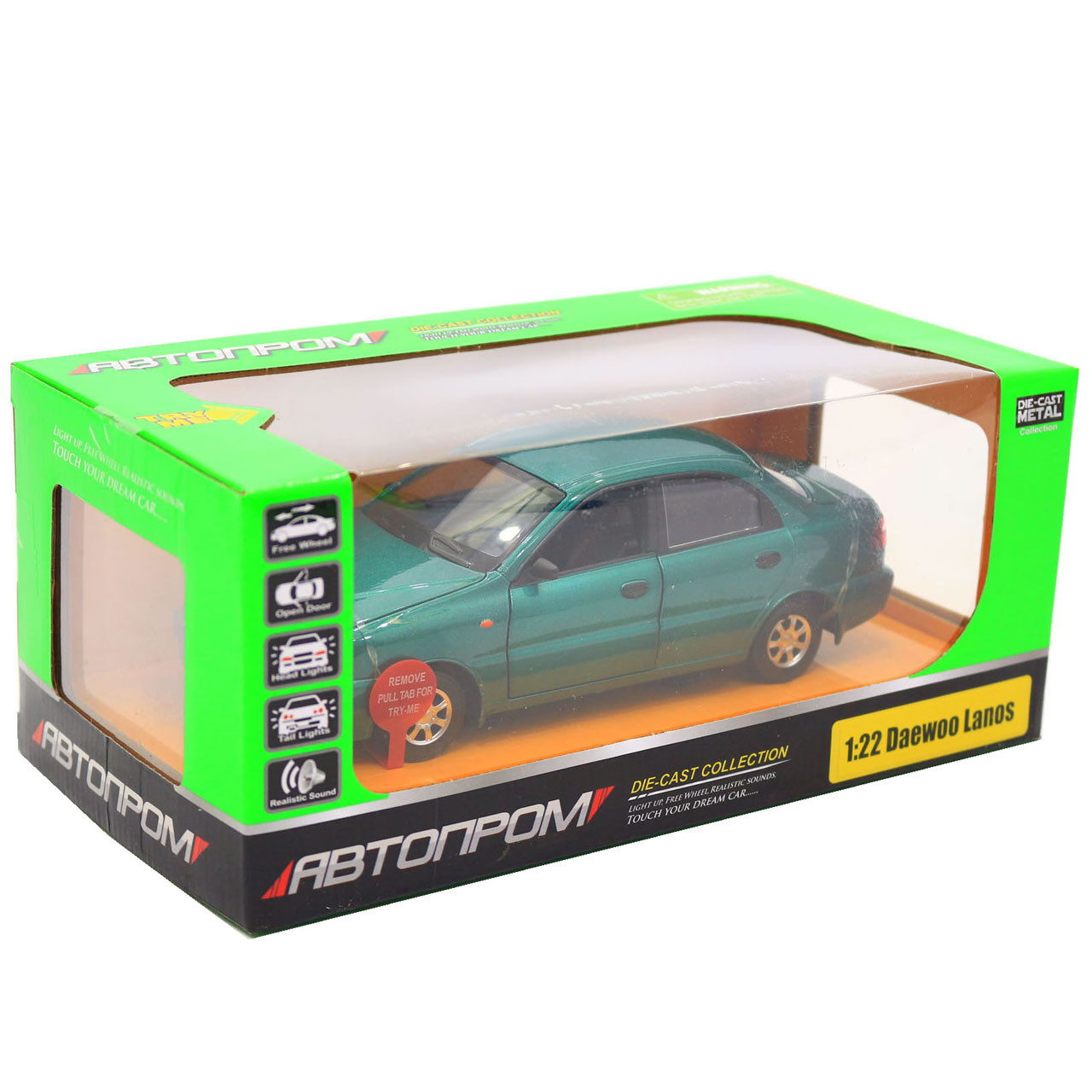 Машинка игровая автопром «Daewoo Lanos» Зелёный (свет, звук) 7778 - фото 2 - id-p1388769397