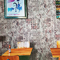 Обои метровые винил на флизелине Decowall Retro абстракция восточный рисунок под ковер розовые