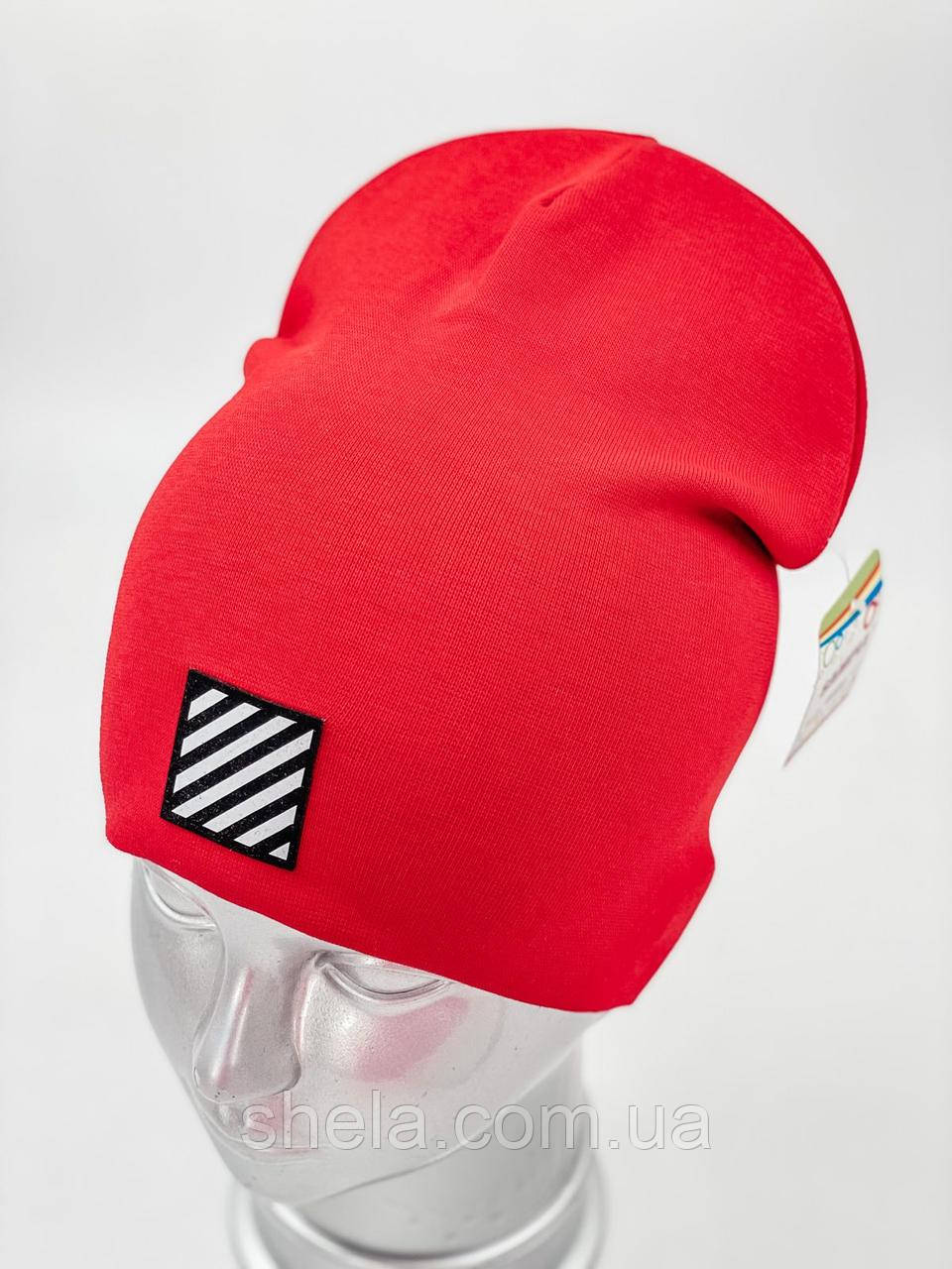 Дитяча трикотажна шапочка-ковпак для хлопчика “Off White”, ОПТ