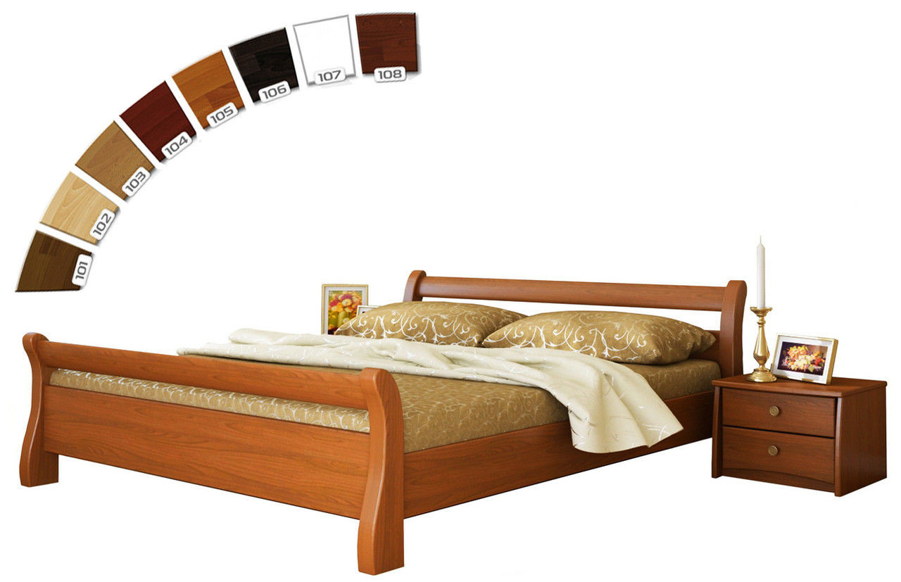 Ліжко односпальне в спальню, дитячу з натуральної деревини буку Діана Естелла - фото 1 - id-p28824705