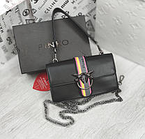 Жіноча сумка Pinko Пінко крос боді два ременя чорна, жіночі сумки, стильні сумки, cross body, 288