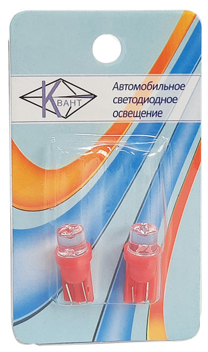 Комплект світлодіодних ламп Квант T10 W2,1x9,5d 1LED 12V RED