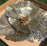 Настінний декор "Квітка" з металу в золотому кольорі d74см, фото 2