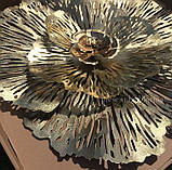 Настінний декор "Квітка" з металу в золотому кольорі d74см, фото 8