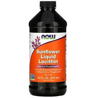 Жидкий лецитин из подсолнечника (Sunflower Liquid Lecithin) Now Foods, 473 мл