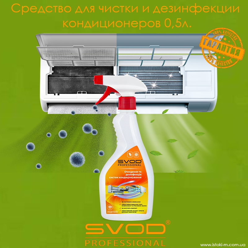 Профессиональное средство для чистки и дезинфекции кондиционеров SVOD Professional 0,5 л. - фото 1 - id-p1453145157