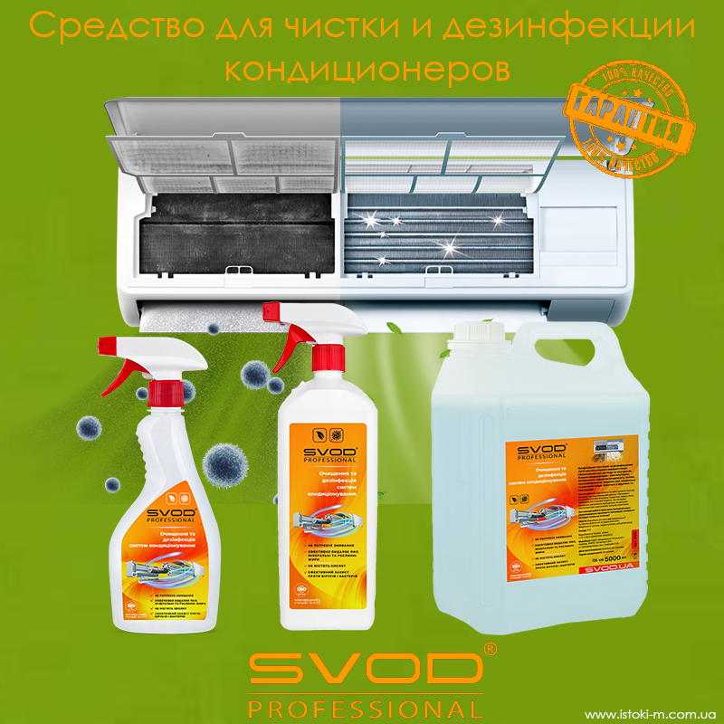 Профессиональное средство для чистки и дезинфекции кондиционеров SVOD Professional 0,5 л. - фото 2 - id-p1453145157