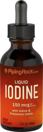 Йод і йод калію рідкий Piping Rock Liquid Iodine 150 mcg & Potassium Iodide 59 мл ( 390 порц ), фото 2