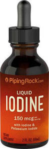 Йод і йод калію рідкий Piping Rock Liquid Iodine 150 mcg & Potassium Iodide 59 мл ( 390 порц )