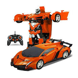 Машинка трансформер Lamborghini радіокерована Помаранчева