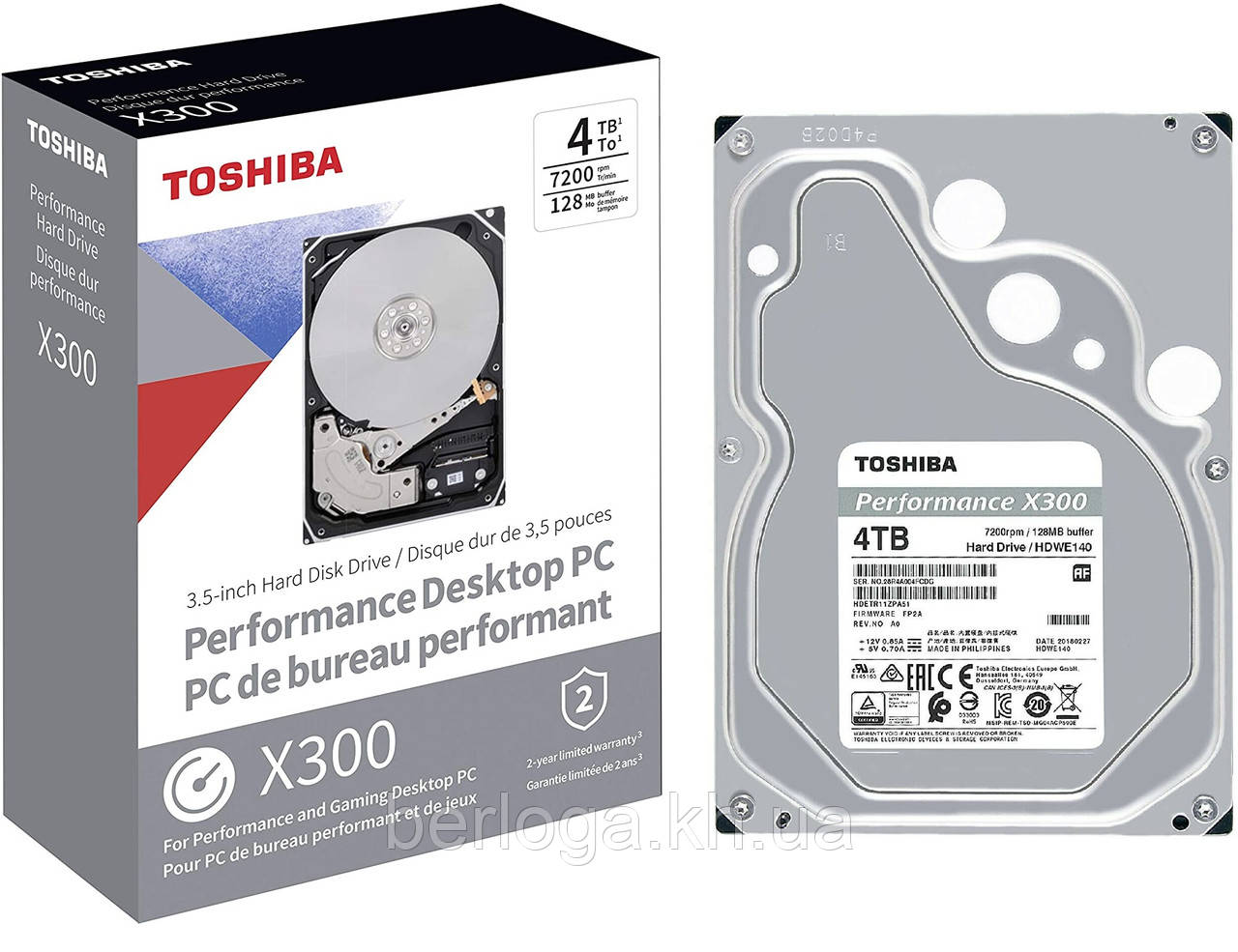 Жорсткий диск Toshiba X300 4 TB HDWE140EZSTA Box (Коробка)