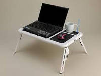Підставка кулер для ноутбука E-Table LD09 багатофункціональний складаний столик з охолодженням у ліжко