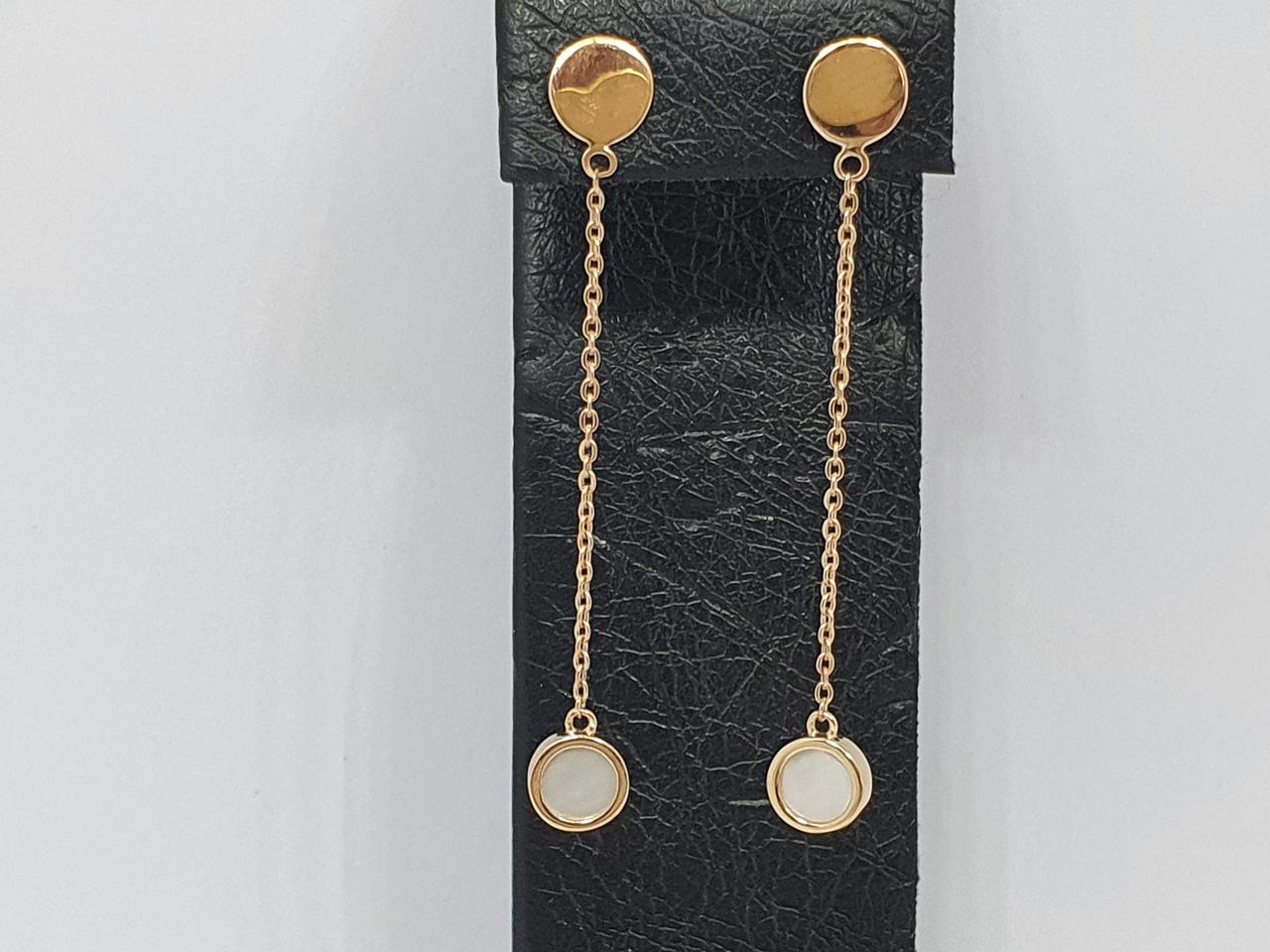 Золоті сережки з перламутром. 579150, фото 1