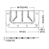 Блюдо "половинка" для кабелів Penn Elcom D053010cmz 65х127мм з глибиною 3.2 мм Сталь 1,5 мм оцинкована, фото 2