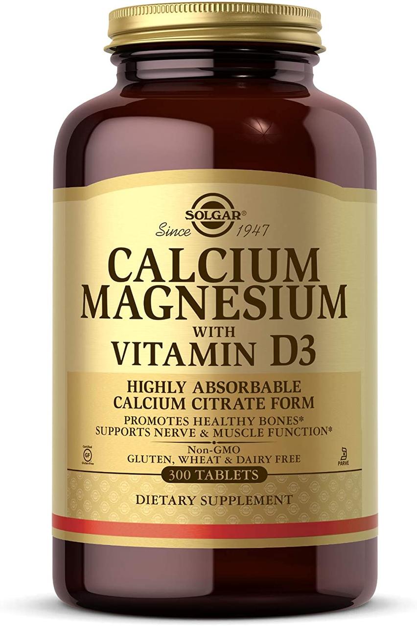 Кальцій і магній з вітаміном D3 (Calcium Magnesium with Vitamin D3) Solgar 300 таблеток, фото 1
