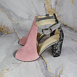 Босоніжки на широкому каблуці Чорний, 8, фото 2