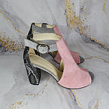 Босоніжки на широкому каблуці Чорний, 8, фото 7