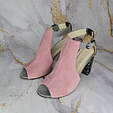 Босоніжки на широкому каблуці Чорний, 8, фото 6