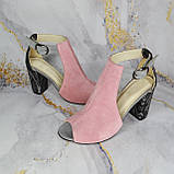 Босоніжки на широкому каблуці Чорний, 8, фото 8