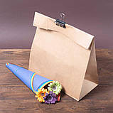 Паперовий крафт пакет з широким дном 220*120*290 мм, упаковка 600 шт, фото 2