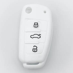 Силіконовий чохол для ключа Audi A2 A3 A4 A6 A6L A8 S5 Q7 TT білий, фото 3